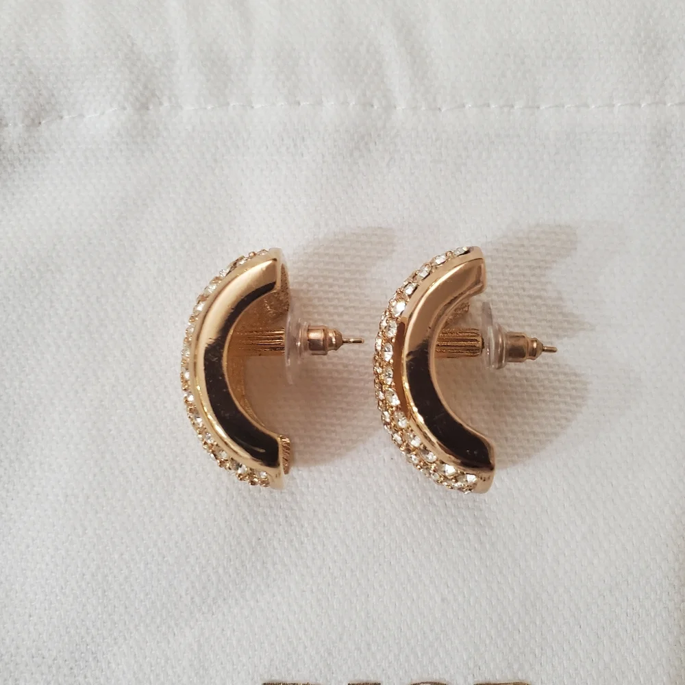 Christian Dior Gold Bling Dome Earrings